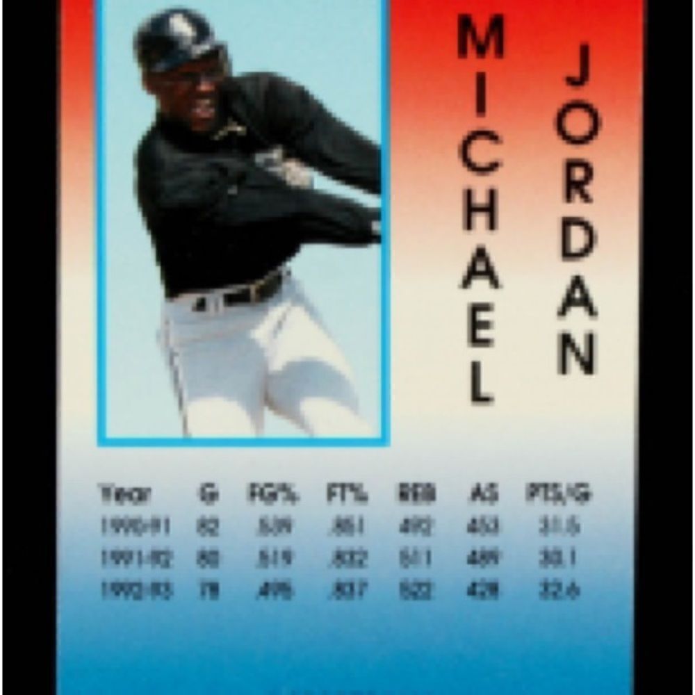 Michael Jordan Sports 3000 Vintage Baseball Trading Card Rare Collectible